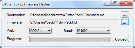 GPStar ESP32 firmware flasher Windows